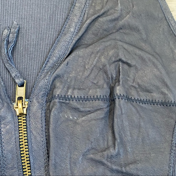 ILLIA Blue Leather Blouse - Picture 4 of 8